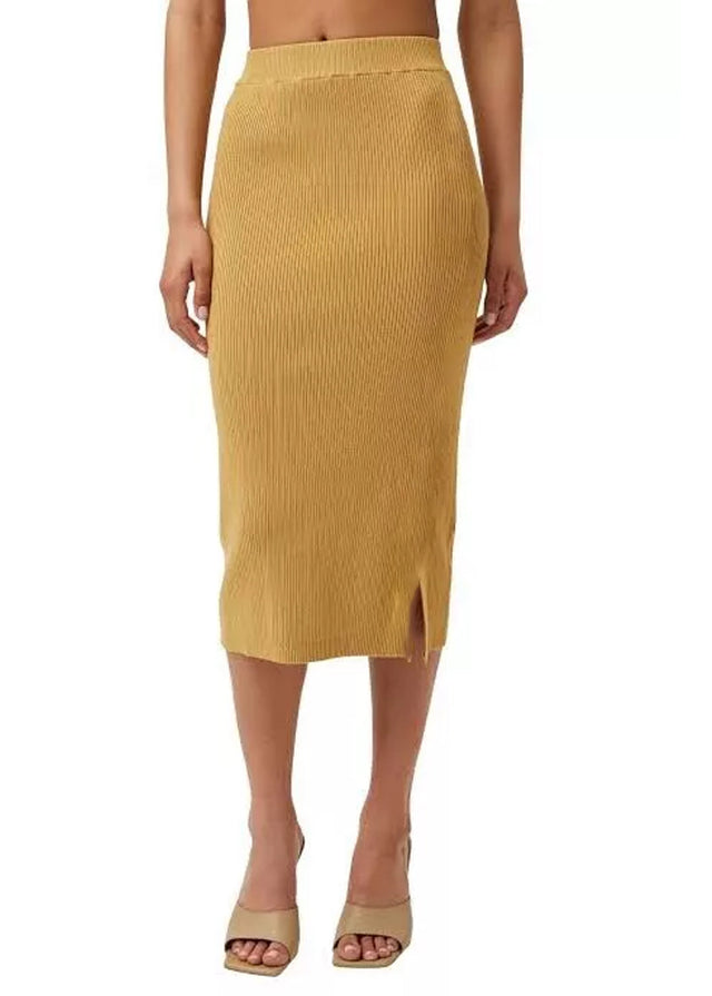 Image for Women's Ribbed Long Skirt,Beige