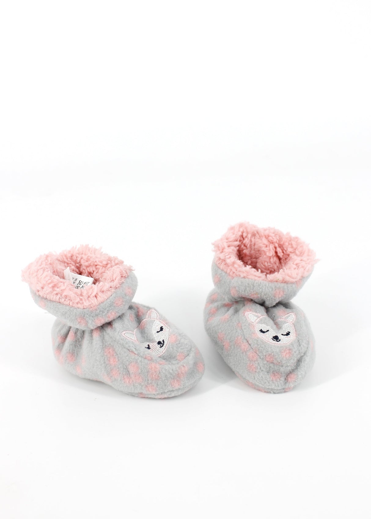 Image for Kids Girl's Graphic Embroidered Slippers,Grey/Pink