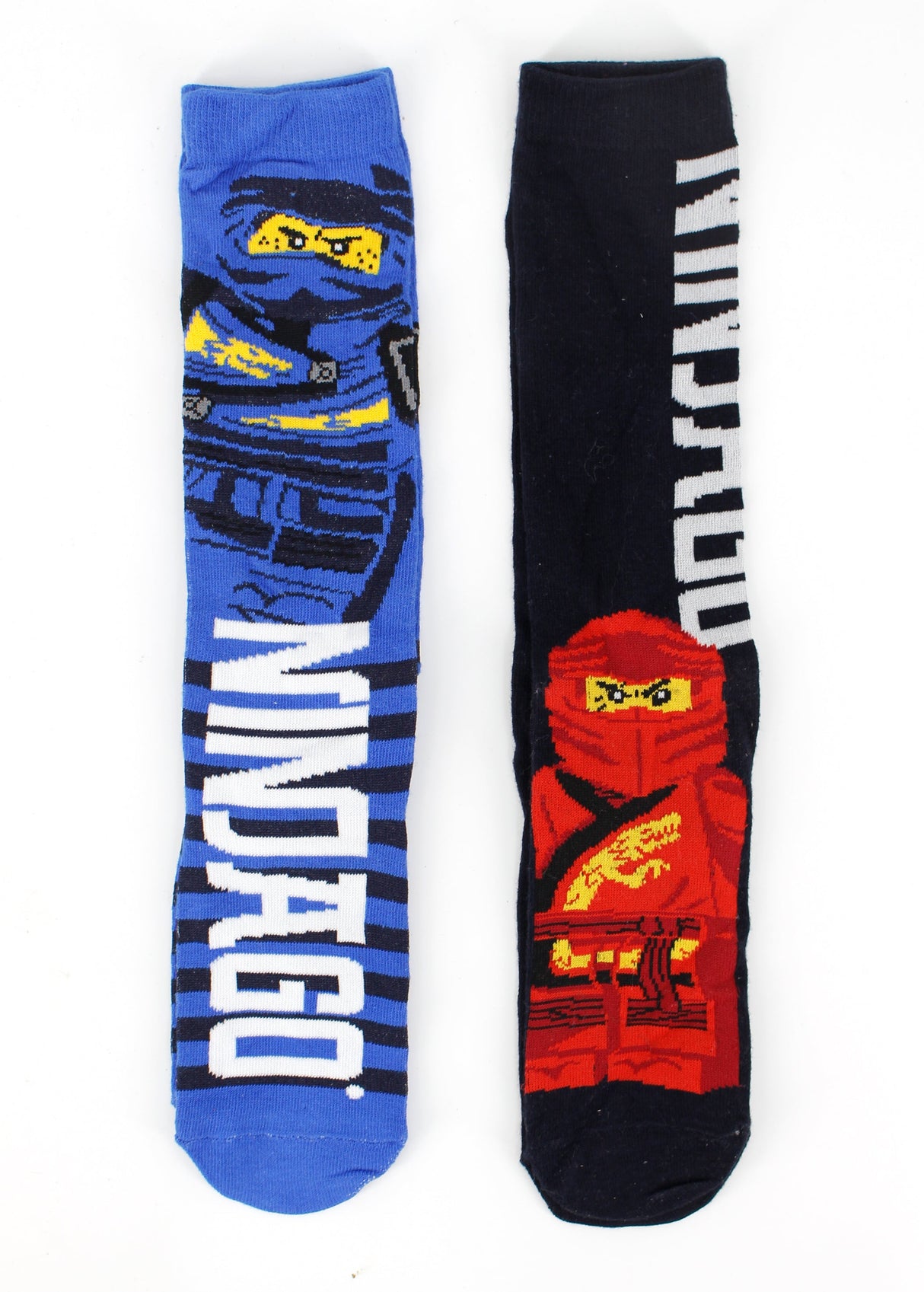Image for Kids Boy's 2 Pairs Graphic Printed Long Socks,Black/Blue