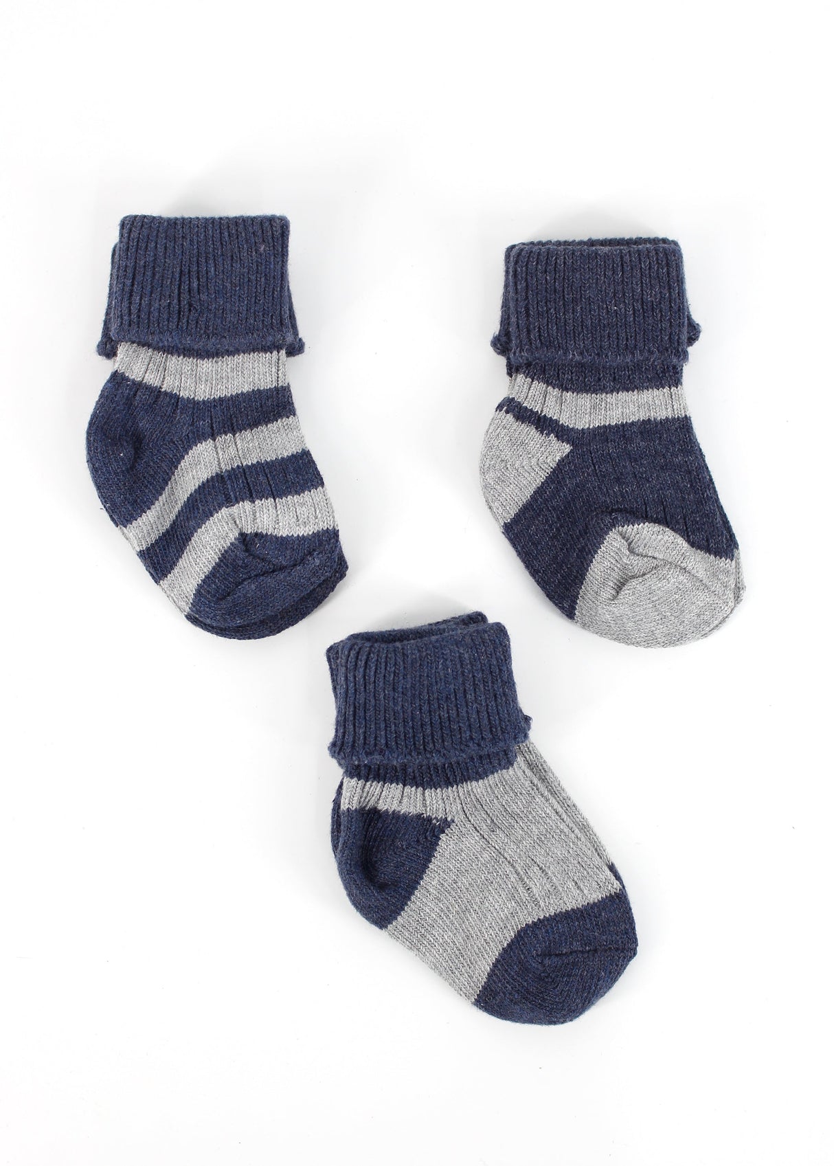 Image for Kids Boy's 3 Pairs Colorblocked Socks,Navy/Grey