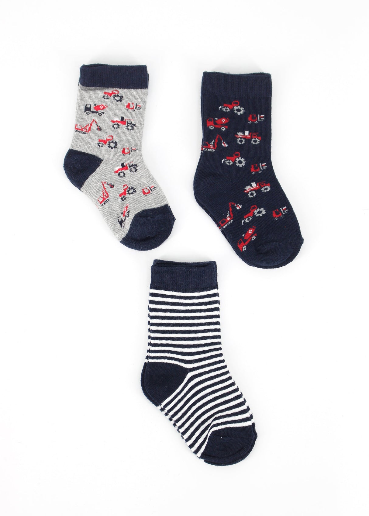 Image for Kids Boy's 3 Pairs Printed Striped Socks,Multi