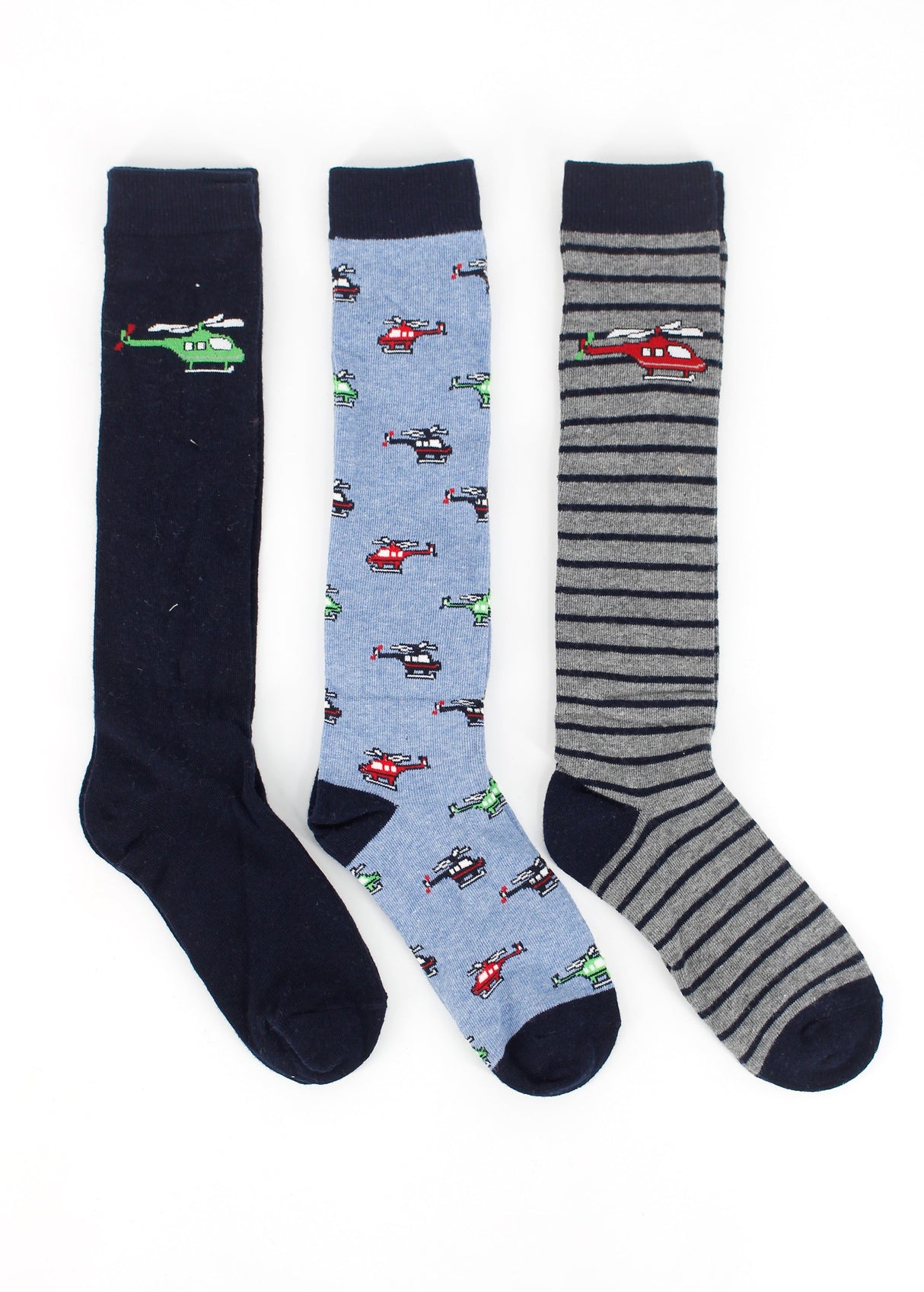 Image for Kids Boy's 3 Pairs Printed Striped Socks,Multi