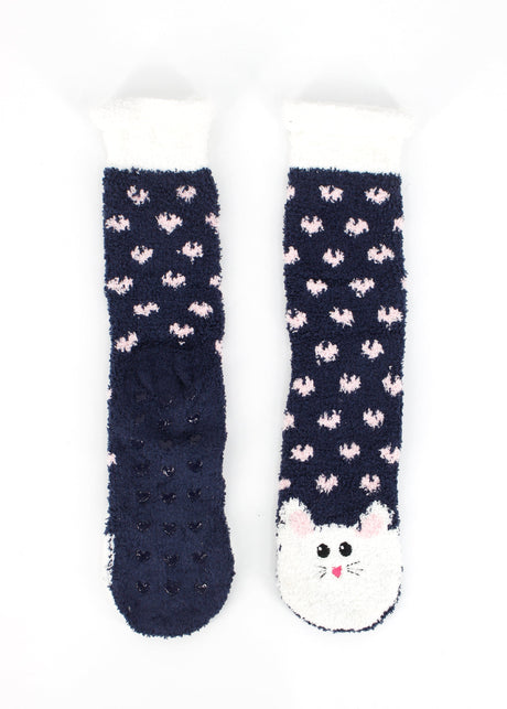 Image for Women's Printed Faux Fur Long Socks,Multi