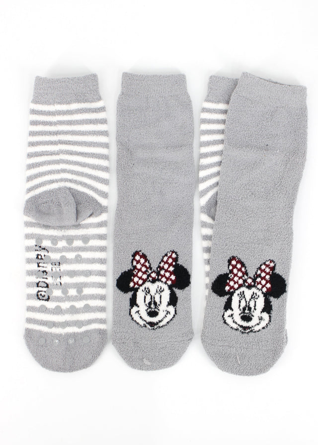 Image for Women's 2 Pcs Printed Striped Socks,Grey