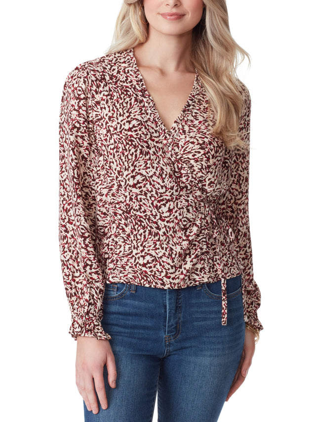 Image for Women's Printed Wrap Top,Multi
