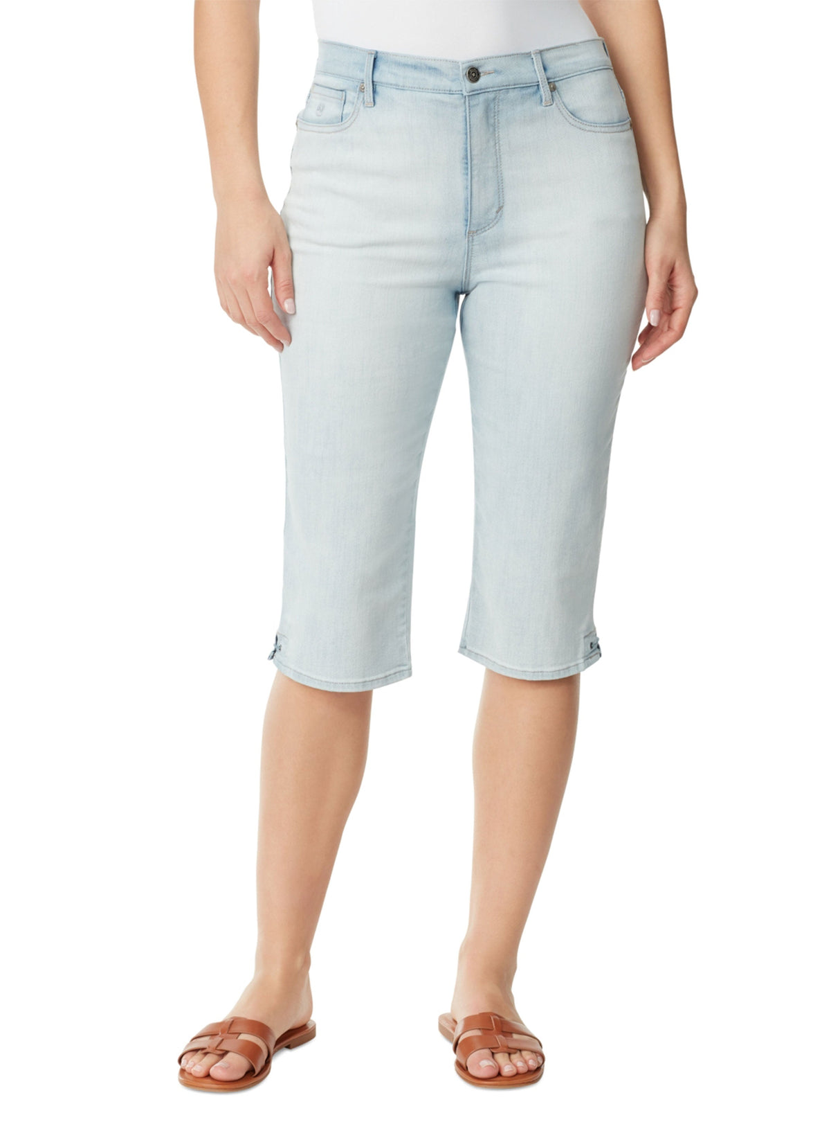 Image for Women's Washed Capri Jeans,Light Blue