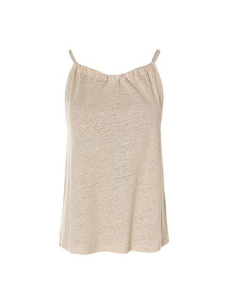Image for Women's Plain Linen Top,Light Beige