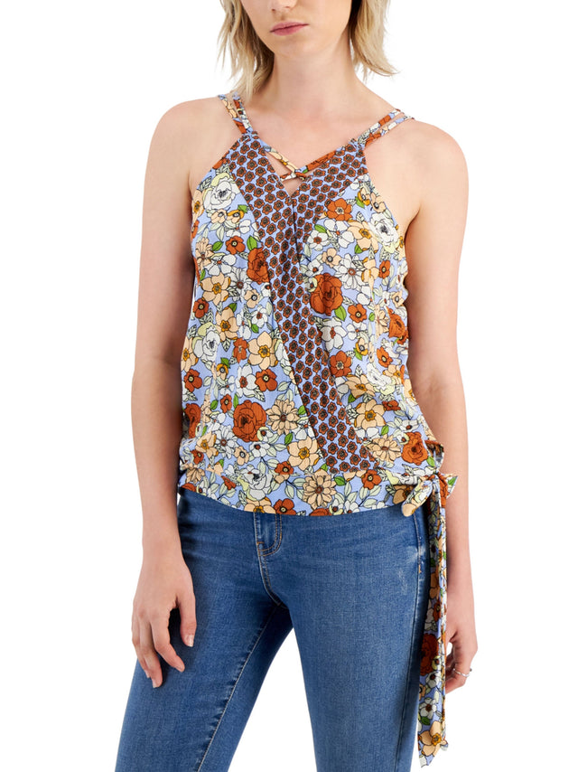 Image for Women's Floral Printed Surplice Top,Multi