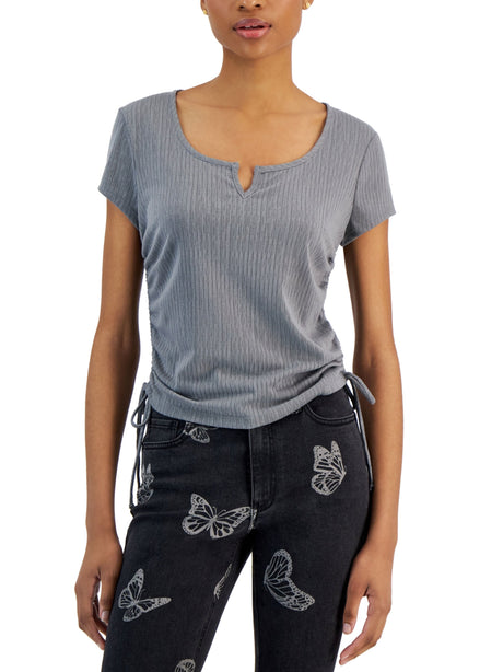 Image for Women's Side Ruched Top,Grey