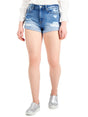 Image for Women's Ripped Washed Mom Denim Shorts,Blue