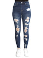 Image for Women's Ripped Washed Jeans,Blue