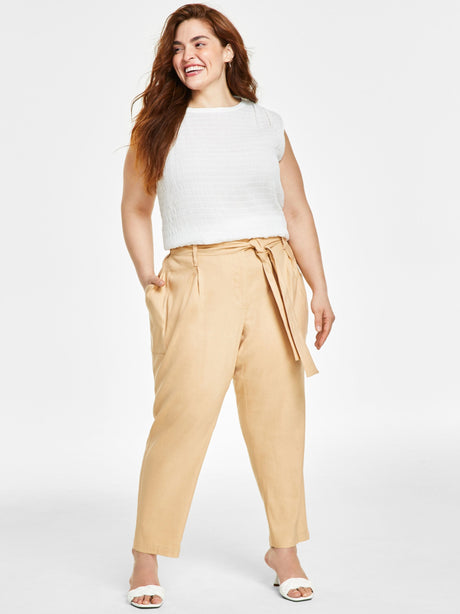Image for Women's Plain Cropped Pants,Beige