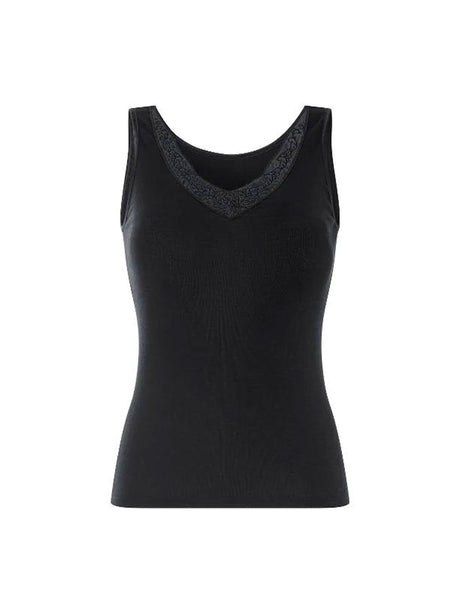 Image for Women's Lace Trim Top,Black