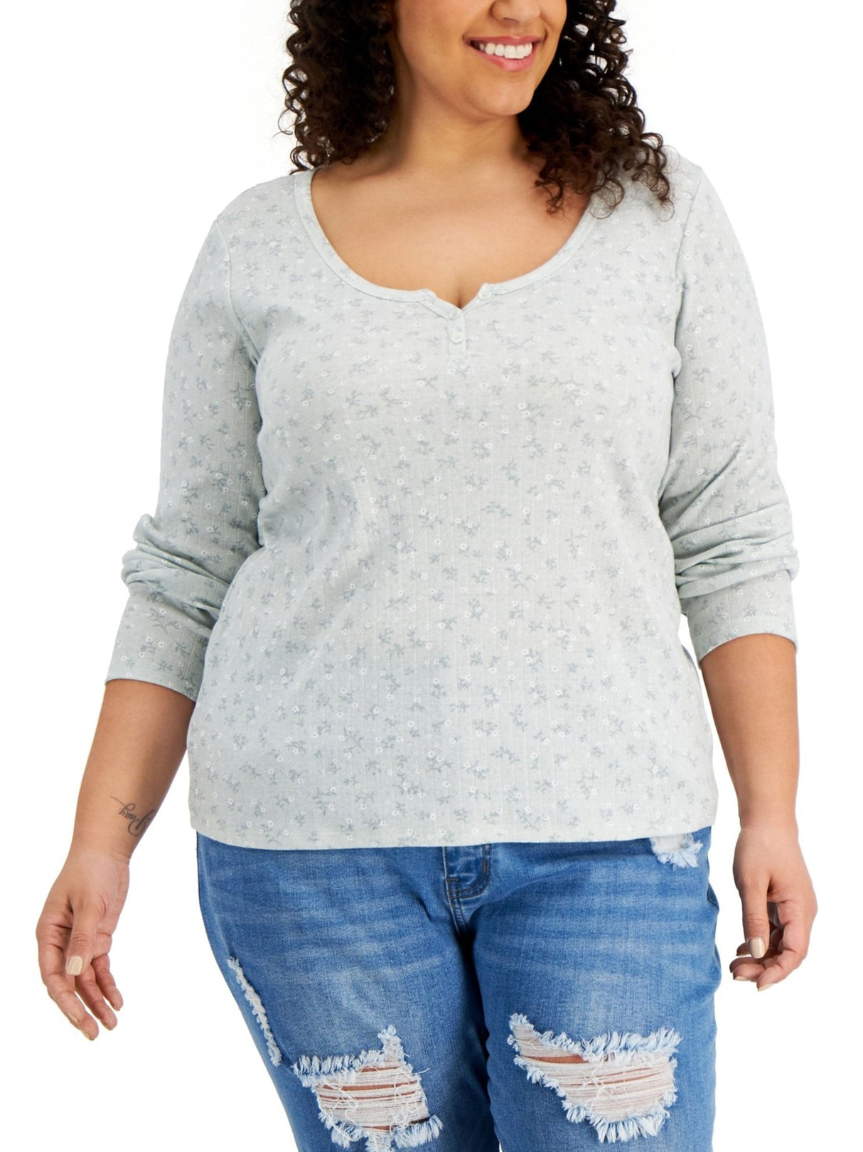 Image for Women's Printed Top,Mint Green