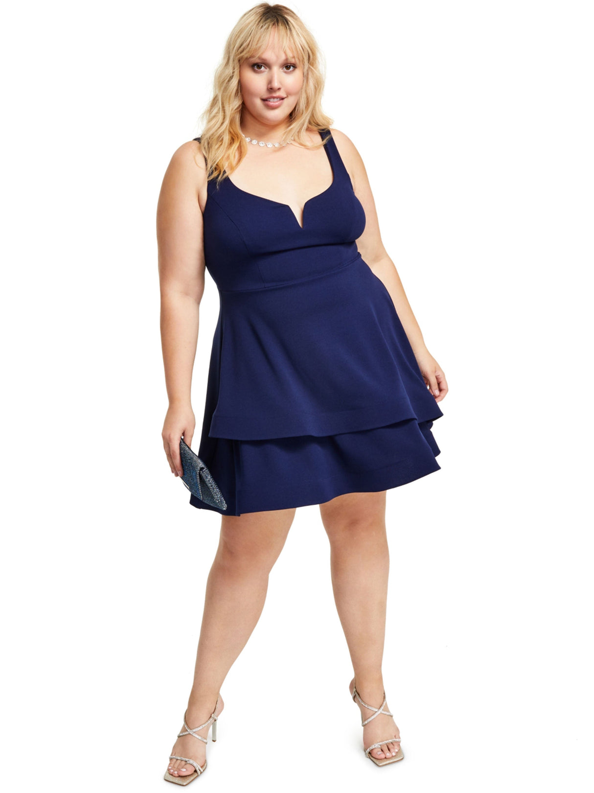 Women's Plain Flare Dress,Navy – All Brands Factory Outlet