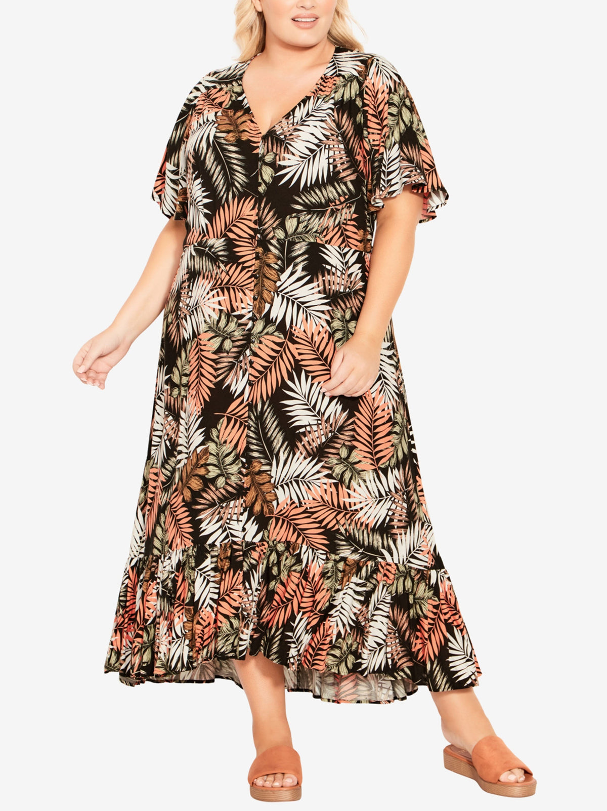 Image for Women's Palm Printed Dress,Multi