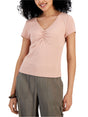 Image for Women's Ruched T-Shirt,Peach