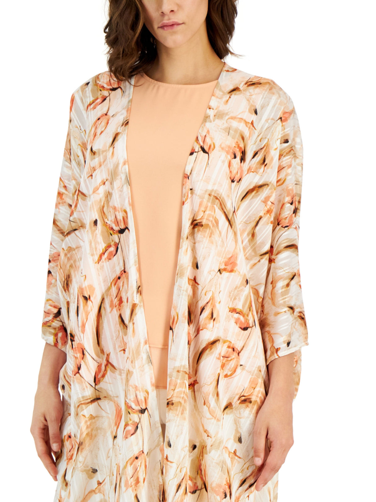 Image for Women's Floral Printed Open Blouse,Multi