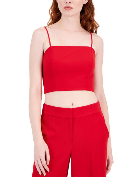 Image for Women's Plain Cropped Top,Red