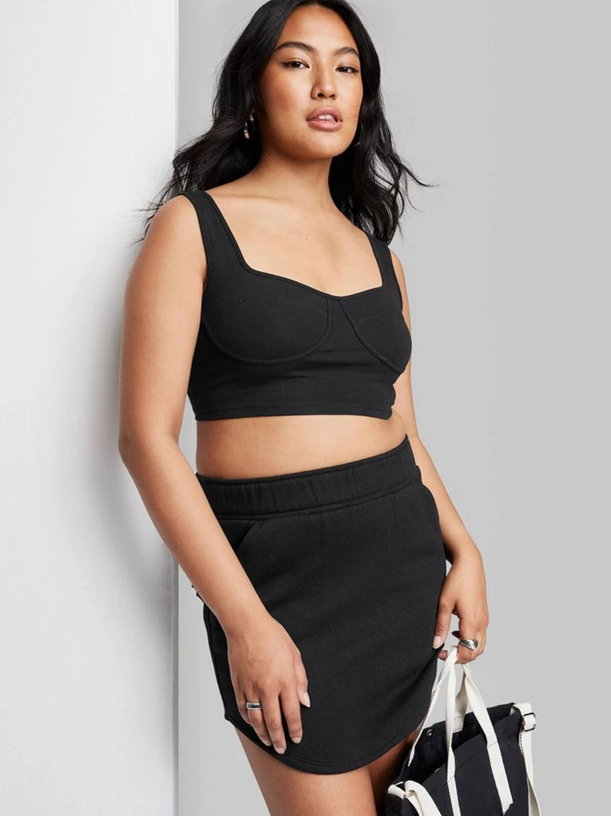 Image for Women's Plain Cropped Top,Black
