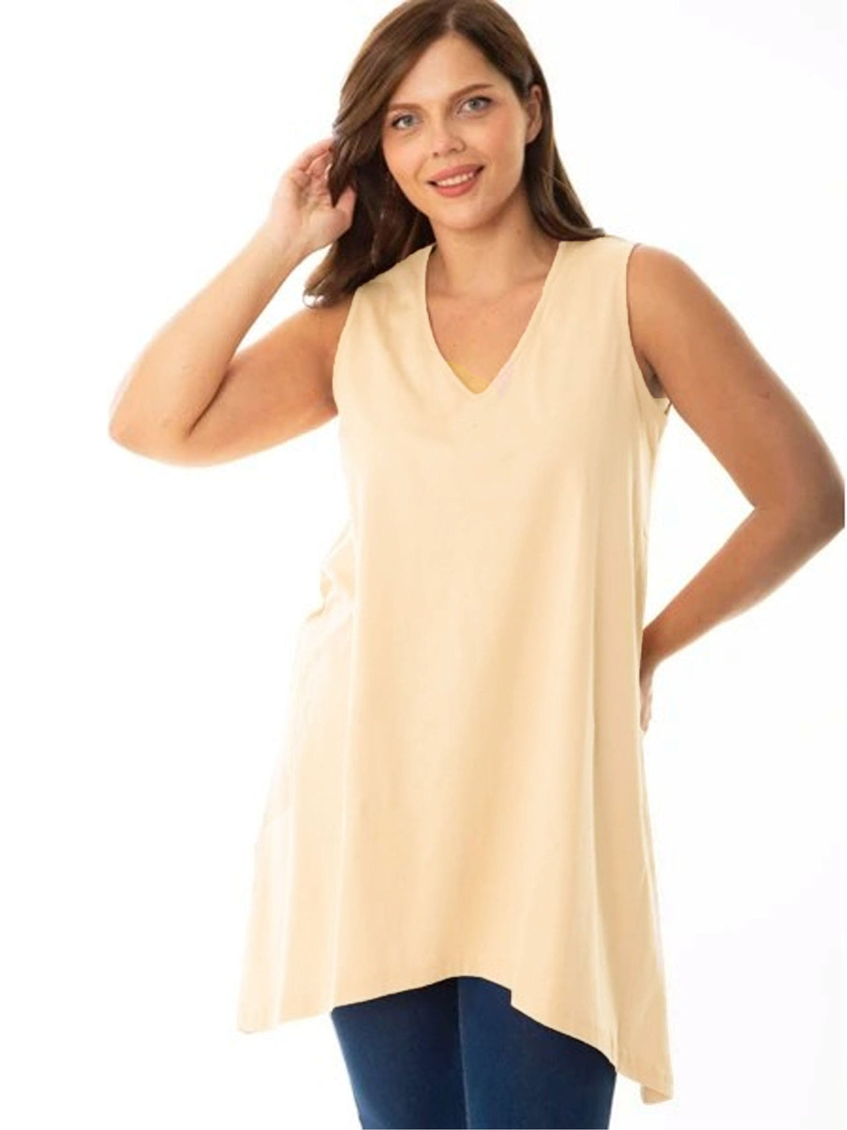 Image for Women's Plain Top,Light Beige
