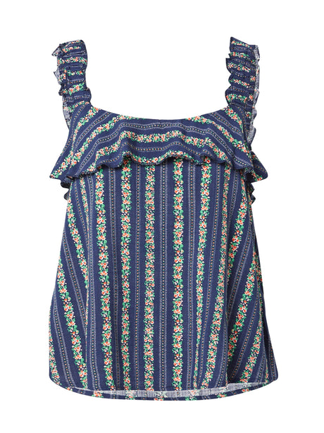 Image for Women's Floral Printed Top,Navy