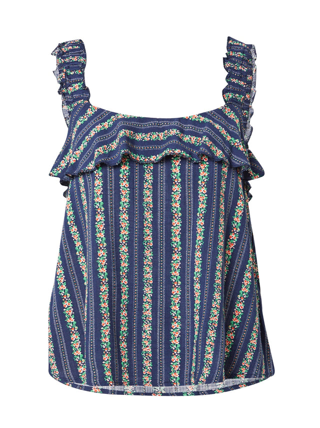 Image for Women's Floral Printed Top,Navy