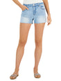 Image for Women's Ripped Washed Denim Shorts,Light Blue