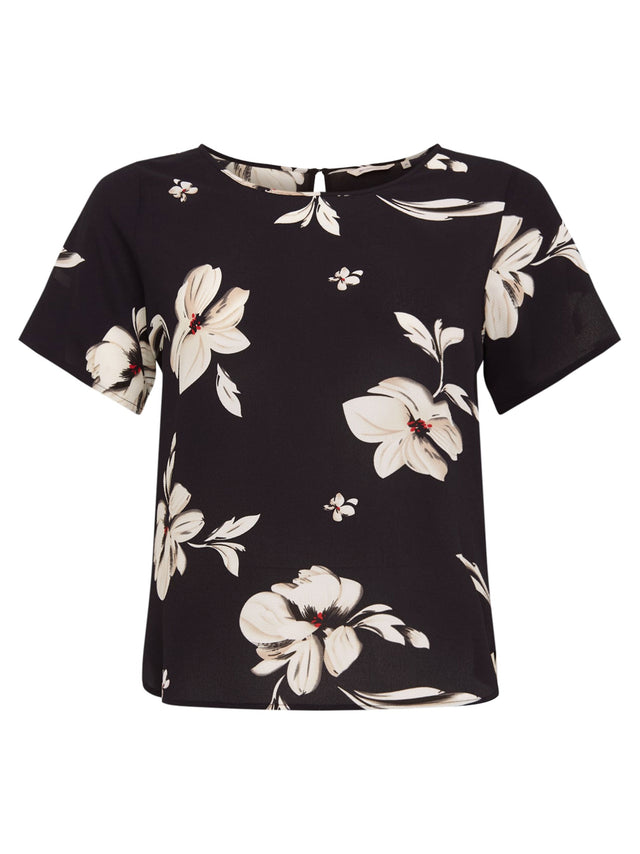 Image for Women's Floral Printed Shirt,Black
