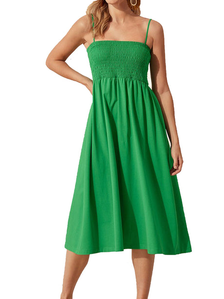 Image for Women's Smocked Dress,Green