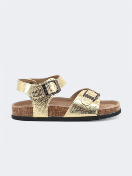 Image for Kids Girl's Textured Sandals,Gold