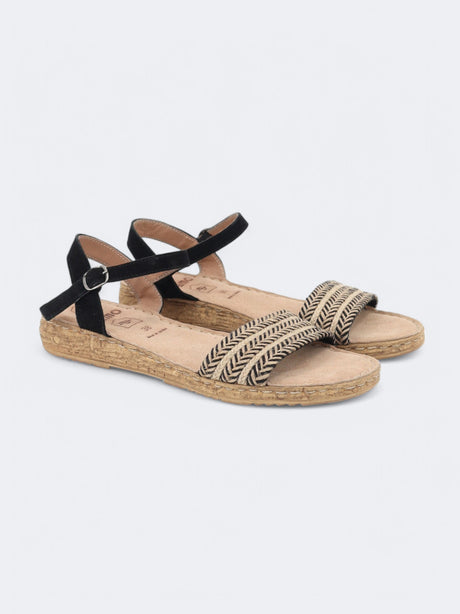 Image for Women's Textured Sandals,Beige/Black