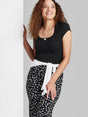 Image for Women's Lace Trim T-Shirt,Black