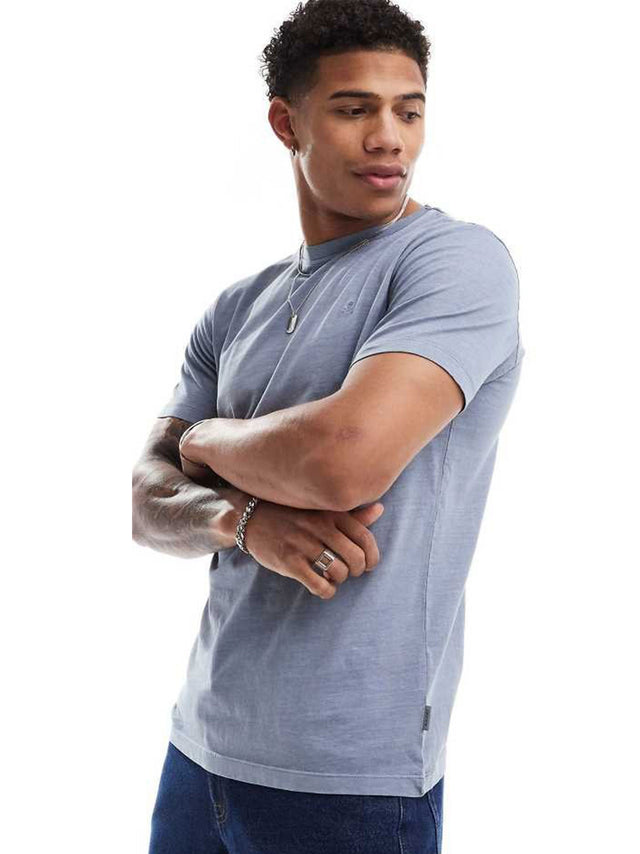 Image for Men's Graphic Embroidered T-Shirt,Light Blue