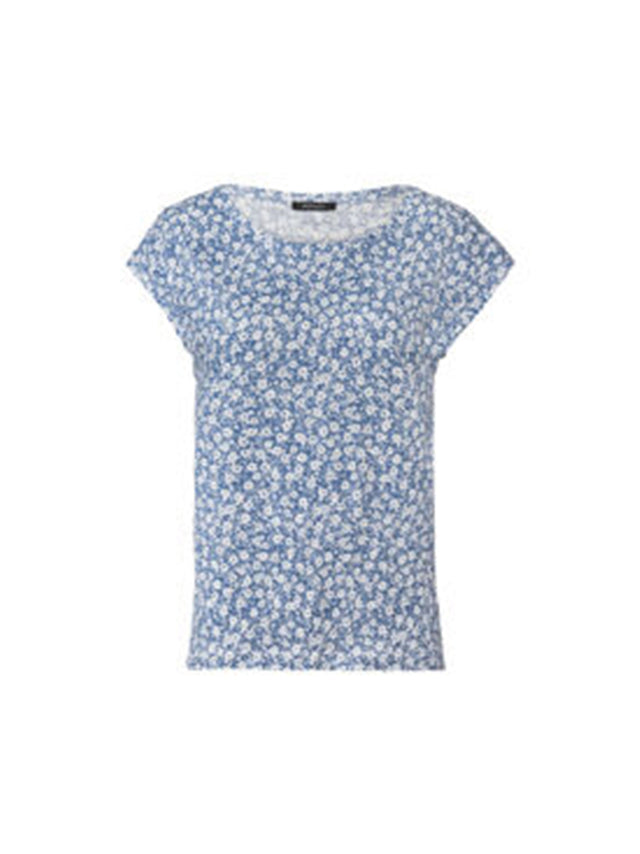 Image for Women's Floral Printed Top,Blue/White