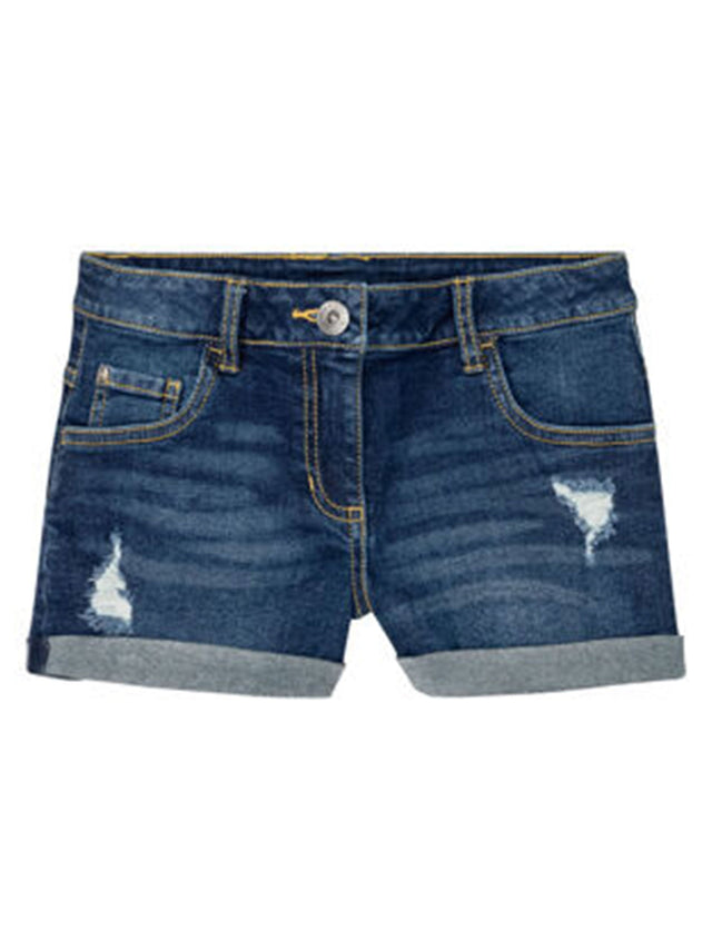 Image for Kids Girl's Ripped Washed Denim Shorts,Blue