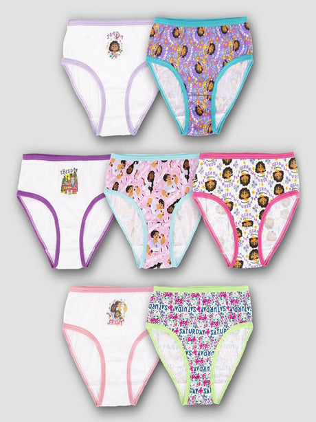 Image for Kids Girl's 7 Pcs Printed Briefs Set,Multi