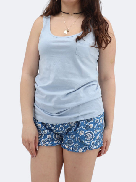 Image for Women's 2 Pcs Printed Pajamas Set,Blue