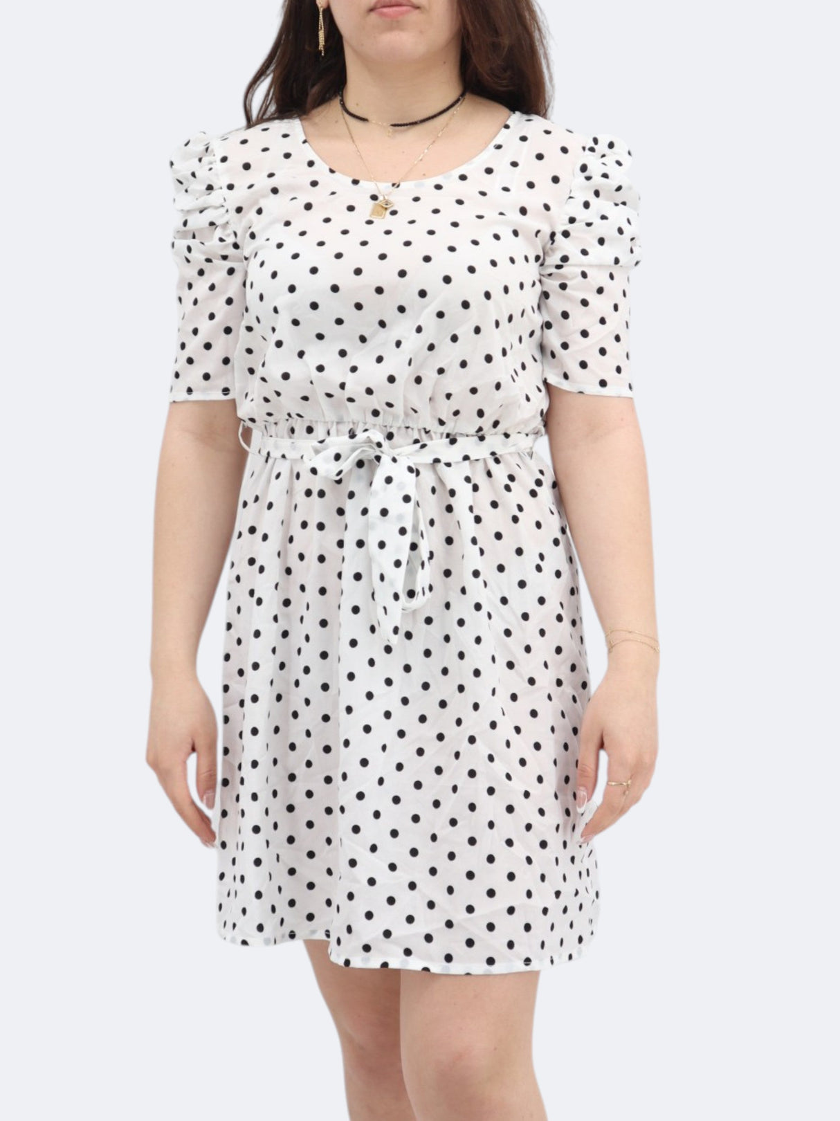 Image for Women's Polka Dots Dress,White