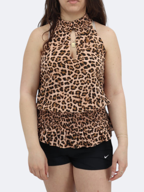 Image for Women's Leopard Printed Top,Beige