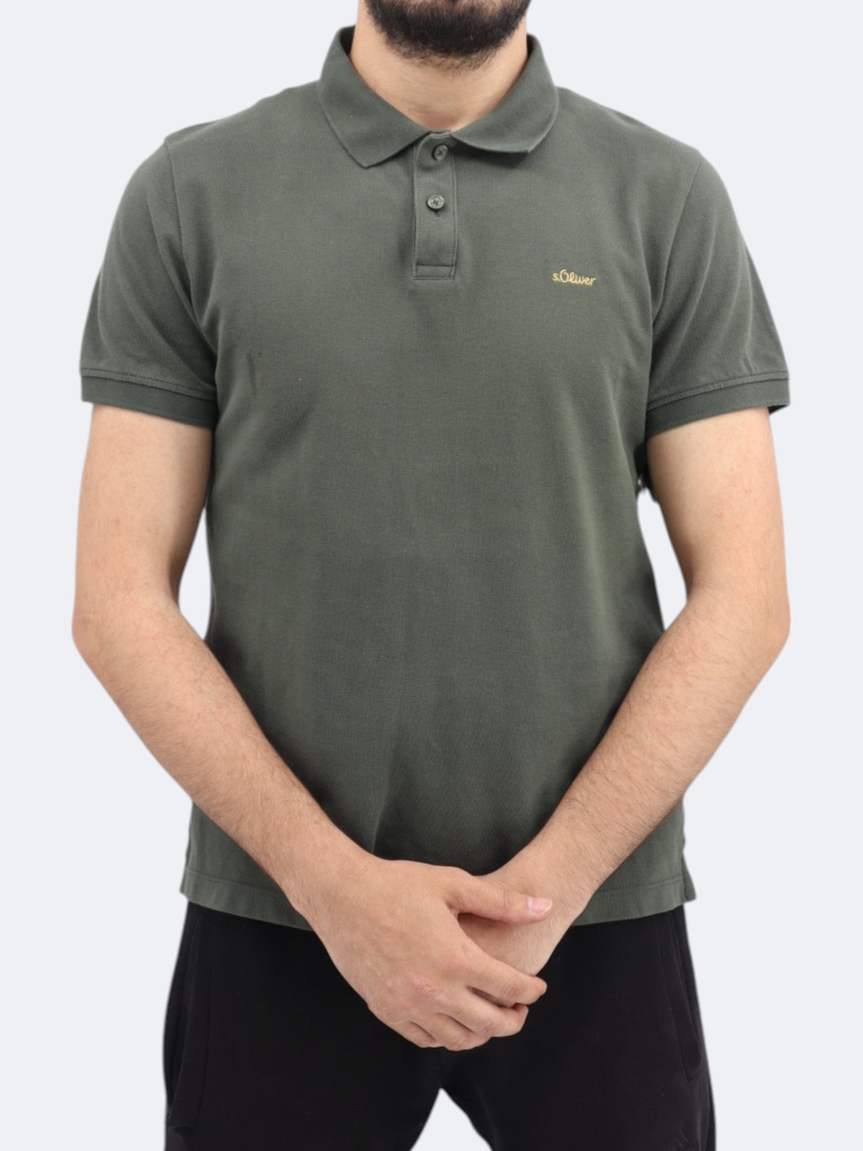 Image for Men's Embroidered Polo T-Shirt,Olive