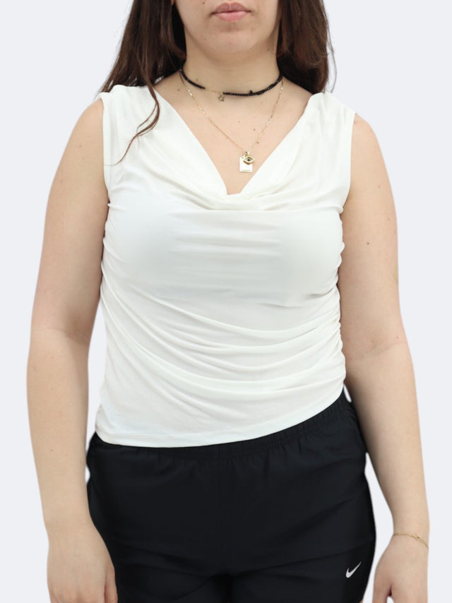 Image for Women's Side Ruched Top,Off White