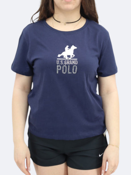 Image for Women's Embellished T-Shirt,Navy
