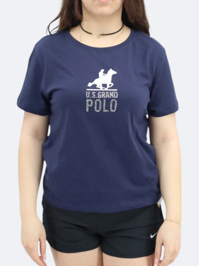 Image for Women's Embellished T-Shirt,Navy