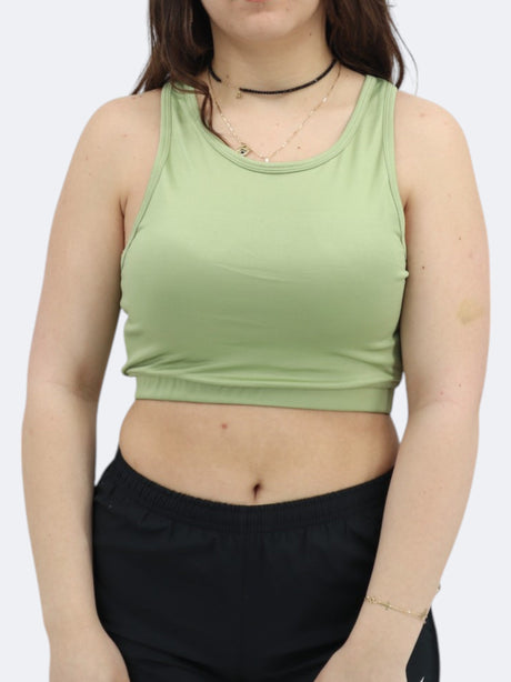 Image for Women's Plain Cropped Sports Top,Light Green