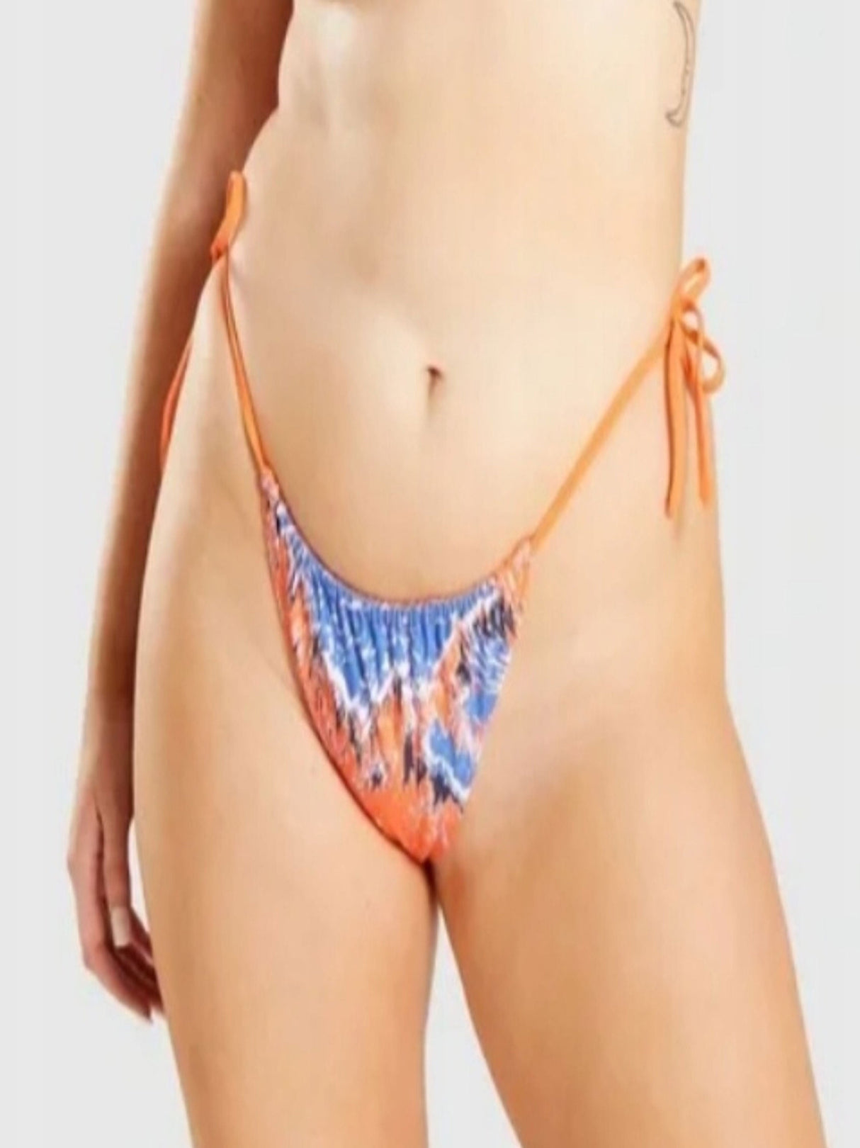 Image for Women's Side-Tie Printed Swim Bottom,Orange/Blue
