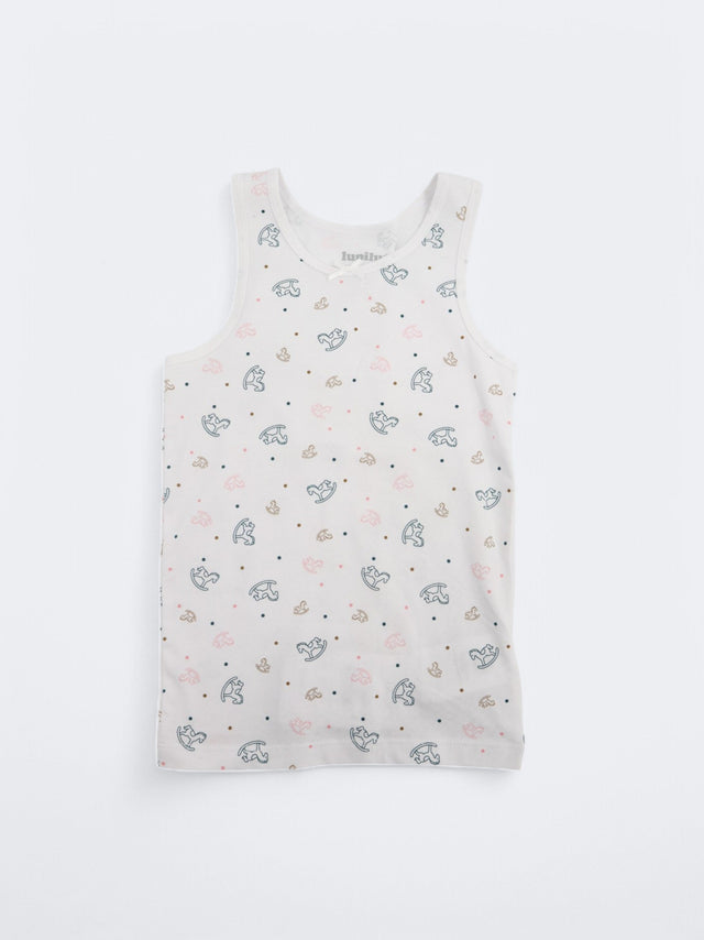 Image for Kid's Girl's Graphic Printed Tank Top,White