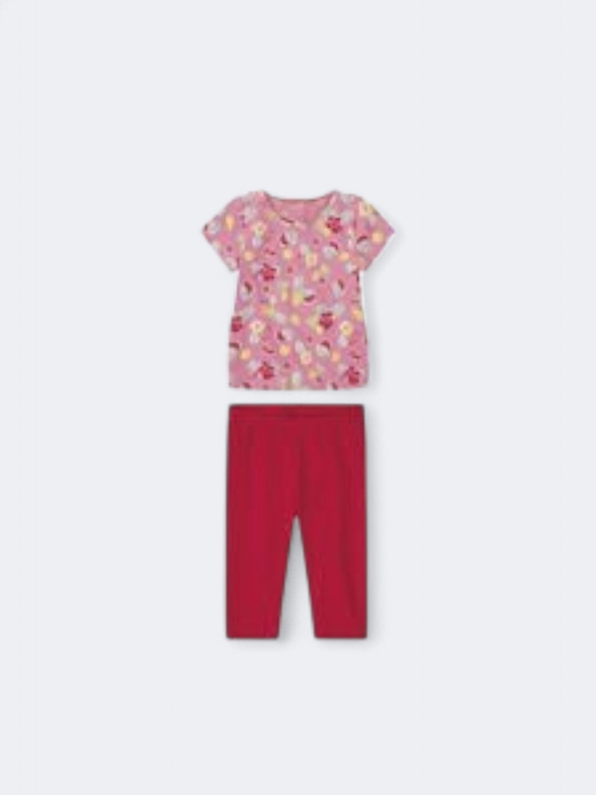 Image for Kid's Girl's Graphic Print Sleepwear 2pcs Set,Pink/Red