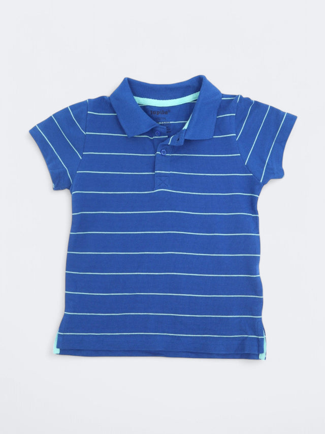 Image for Kid's Boy's Striped Polo T-Shirt,Blue