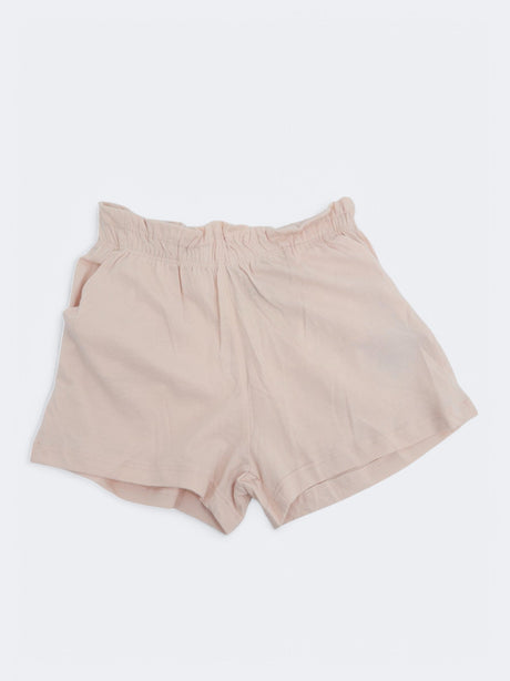 Image for Kid's Girl's Plain Ribbed Waist Shorts,Light Rose
